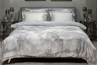Комплект постельного белья "Нувола" серый семейный с наволочками 70х70см